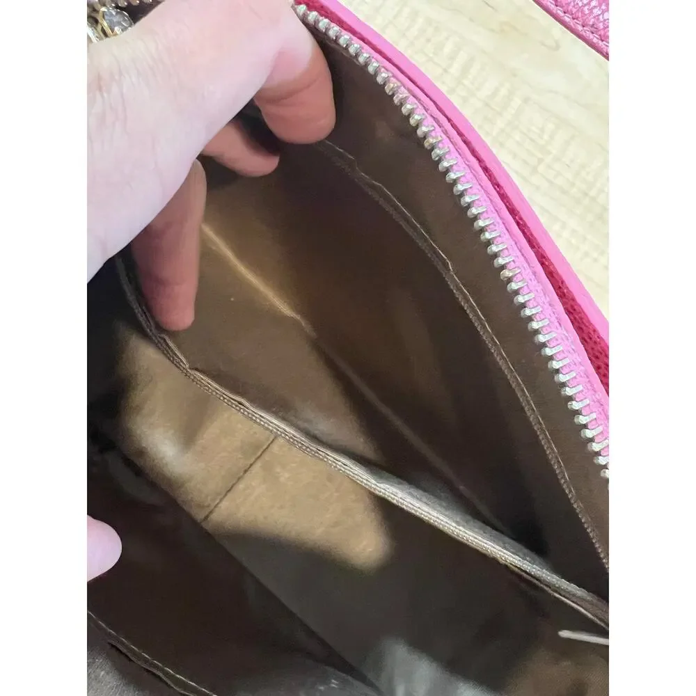 Y2K Tusk 100% Leather Shoulder Purse‎ Bag Gilmore Girls Pink In Good Shape